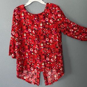 OLD NAVY | Girls Red Floral Blouse Medium 8